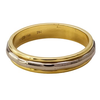 18ct gold 2 tone 4.7g Wedding Ring size P